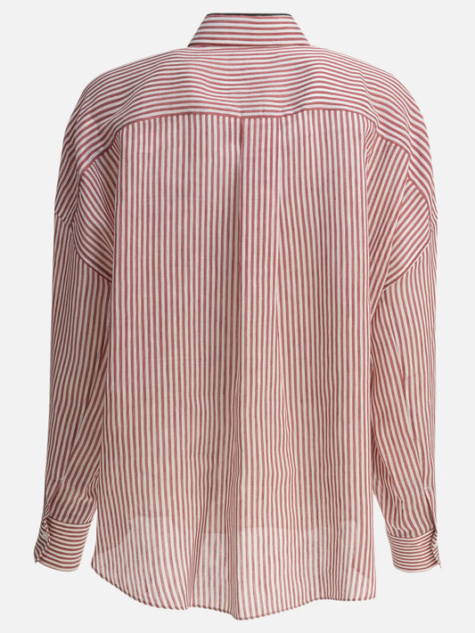 Casual shirts Striped  Bordeaux - Brunello Cucinelli Women | PLP | VIETTI Online Store | 2
