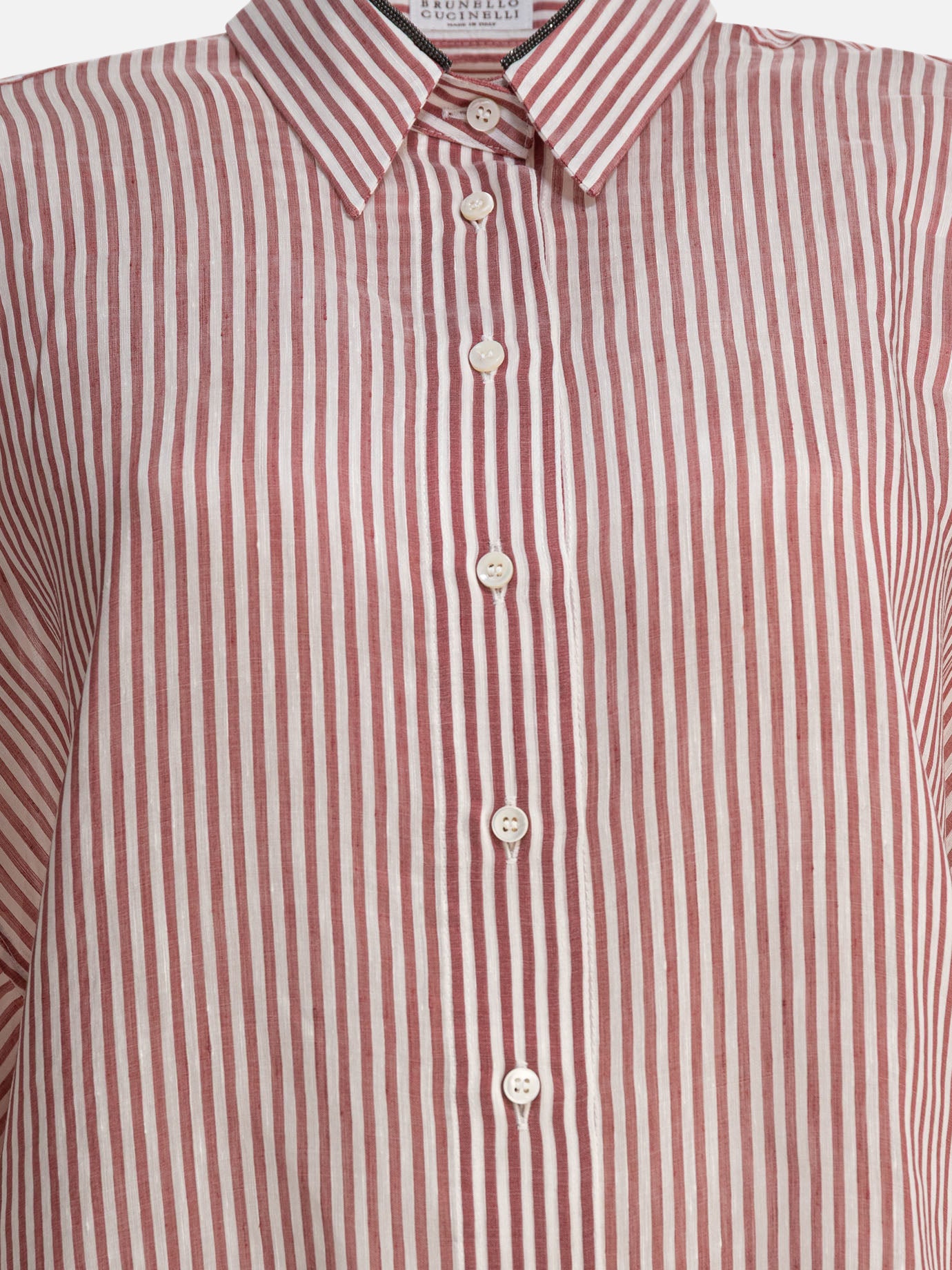 Casual shirts Striped  Bordeaux - Brunello Cucinelli Women | PDP | VIETTI Online Store | thumbnail_3