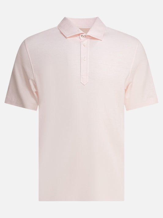 Polo shirts with buttons Solid colour  Pink - Brunello Cucinelli Men | PLP | VIETTI Online Store 
