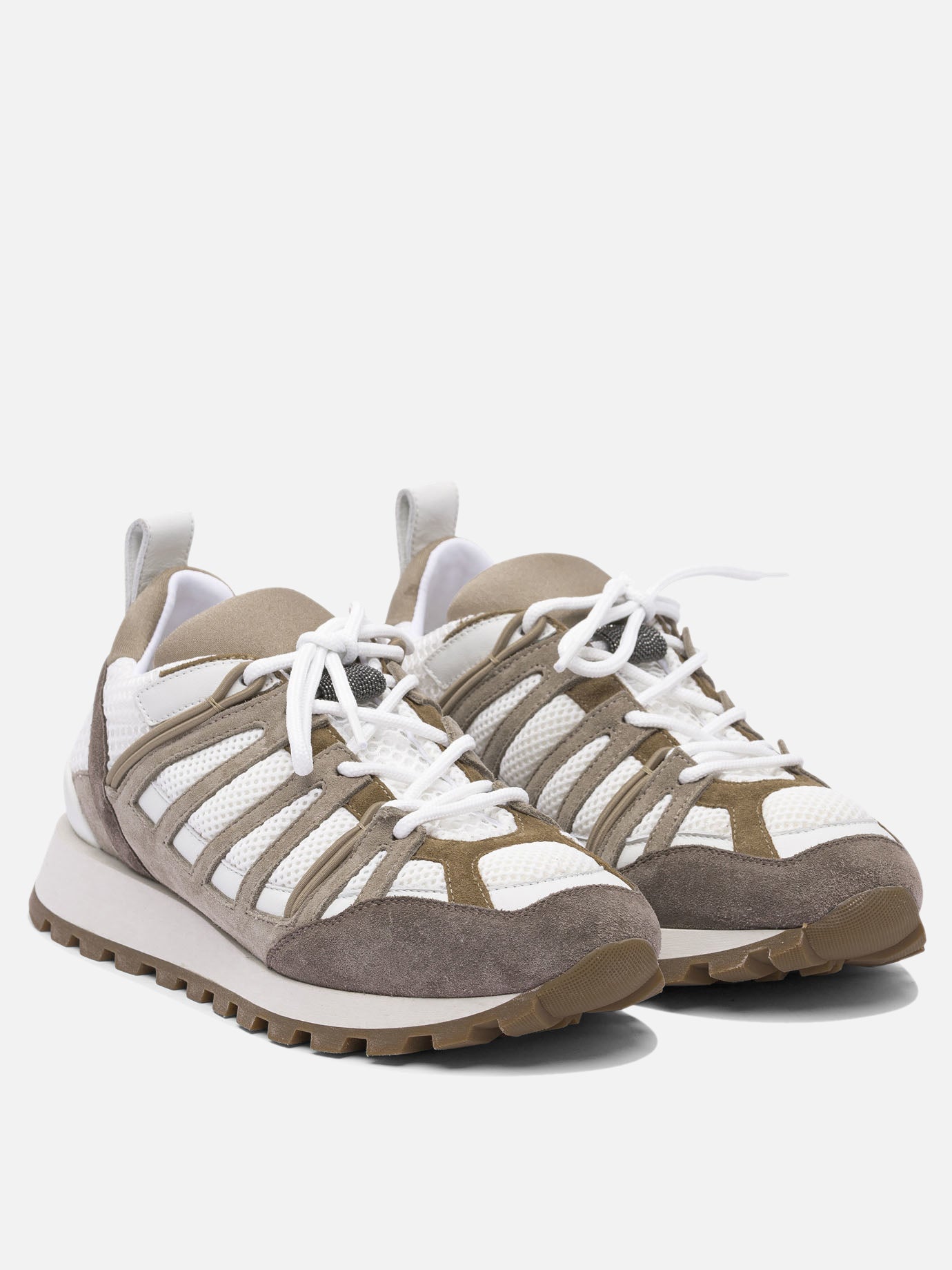 Low top sneakers 70% suede 30% mesh - 100% rubber  Brown - Brunello Cucinelli Women | PDP | VIETTI Online Store | Zoom-Modal_2
