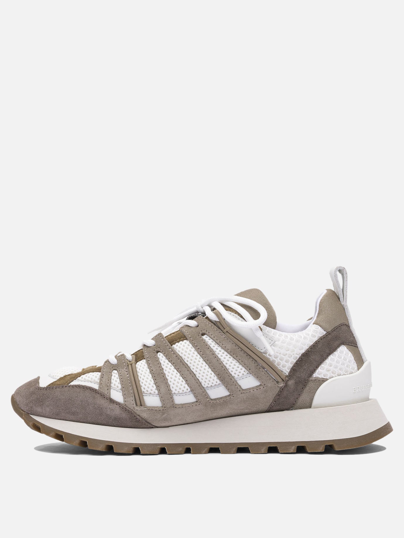 Low top sneakers 70% suede 30% mesh - 100% rubber  Brown - Brunello Cucinelli Women | PDP | VIETTI Online Store | thumbnail_3