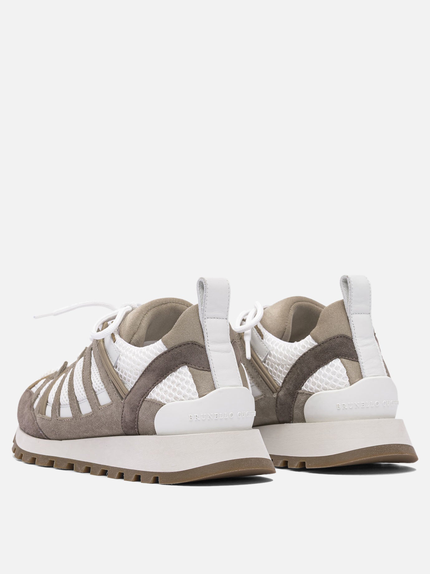 Low top sneakers 70% suede 30% mesh - 100% rubber  Brown - Brunello Cucinelli Women | PDP | VIETTI Online Store | Zoom-Modal_4
