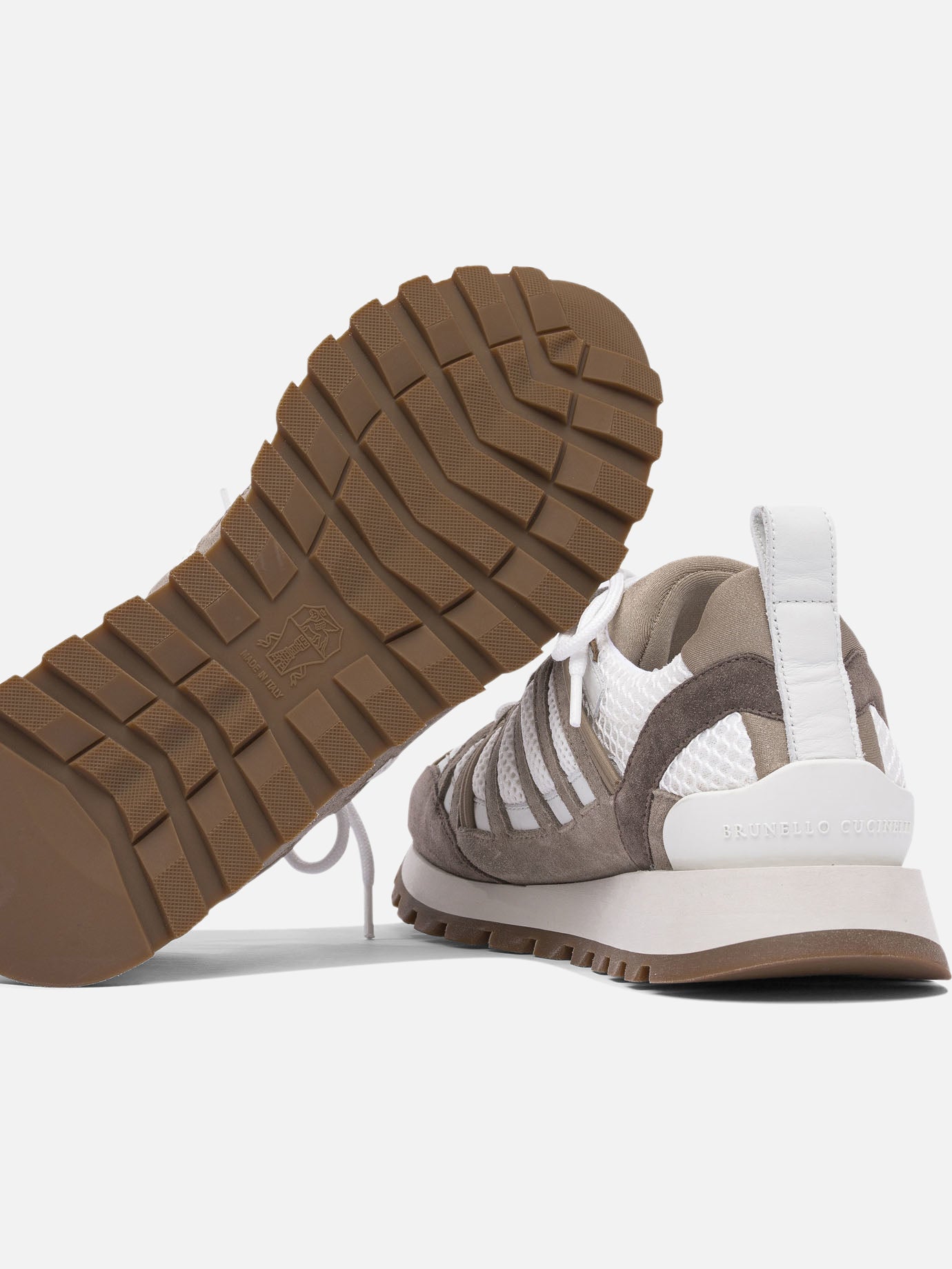 Low top sneakers 70% suede 30% mesh - 100% rubber  Brown - Brunello Cucinelli Women | PDP | VIETTI Online Store | thumbnail_5