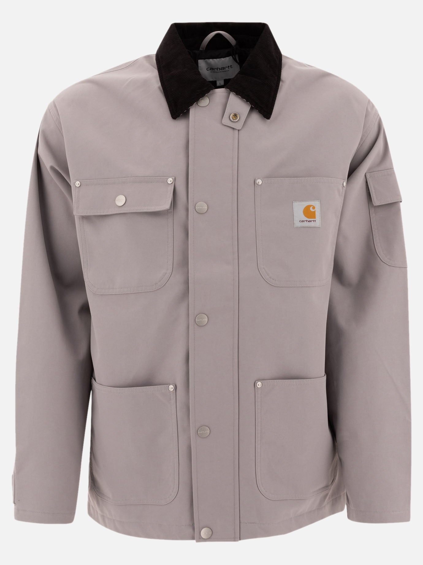 Quilted & Utility Jackets Logo  Grey - Carhartt WIP Men | PDP | VIETTI Online Store | Zoom-Modal
