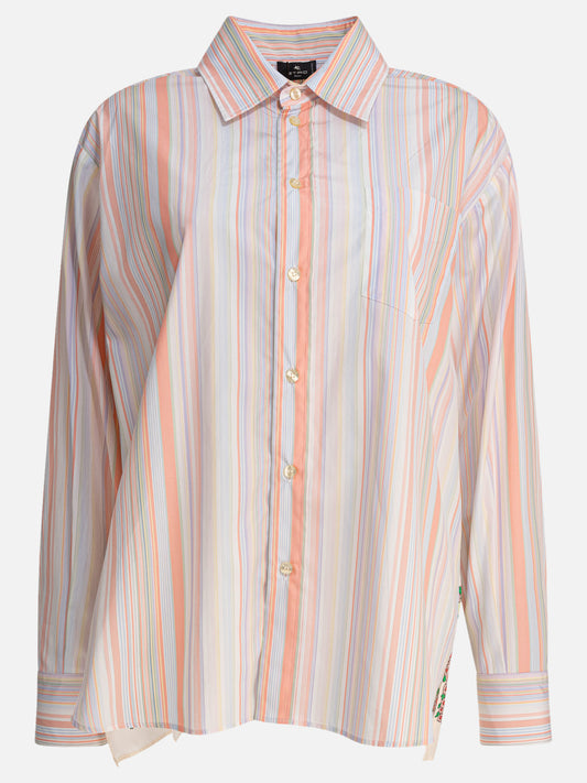 Etro Striped shirt with print on the back 22809641_38 Pink 1