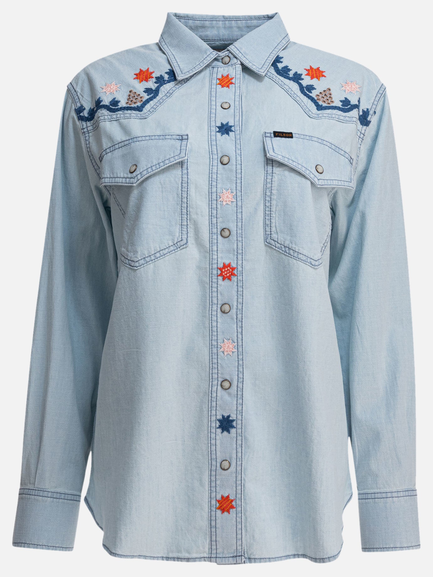 Filson Western-style embroidered shirt 13376002_XS Light blue thumbnail_1