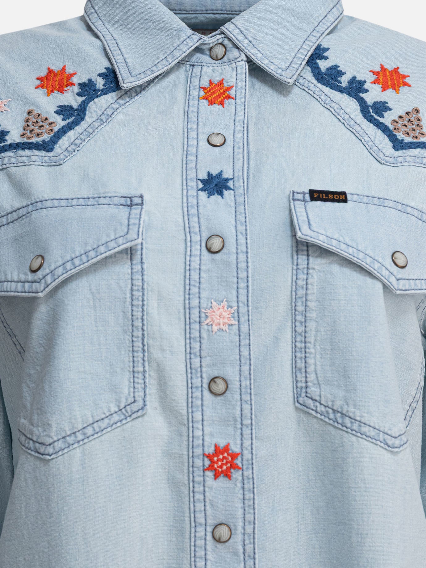 Filson Western-style embroidered shirt 13376002_XS Light blue thumbnail_3