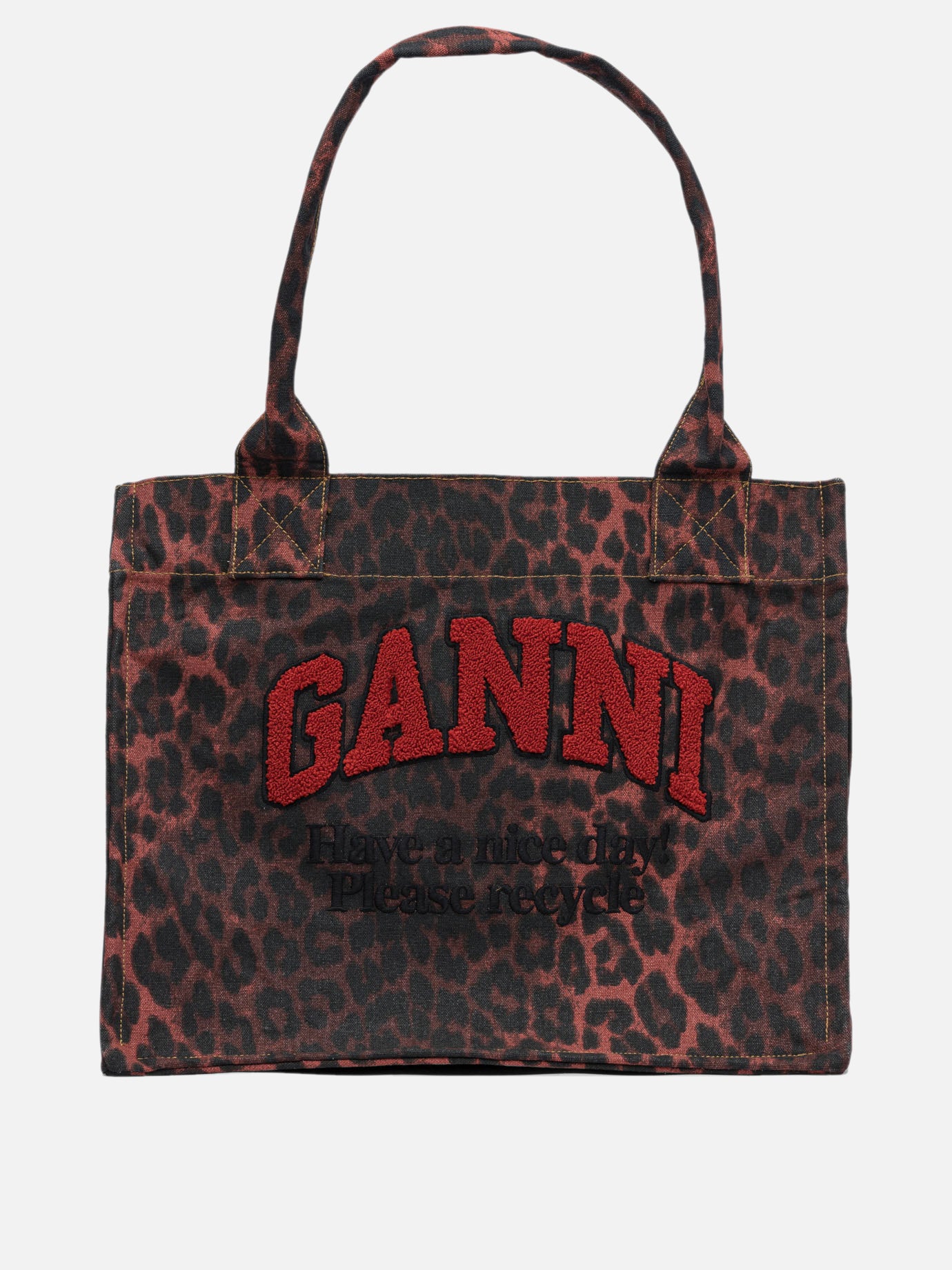 Ganni Leopard print tote bag 14640137_UNI Black thumbnail_1