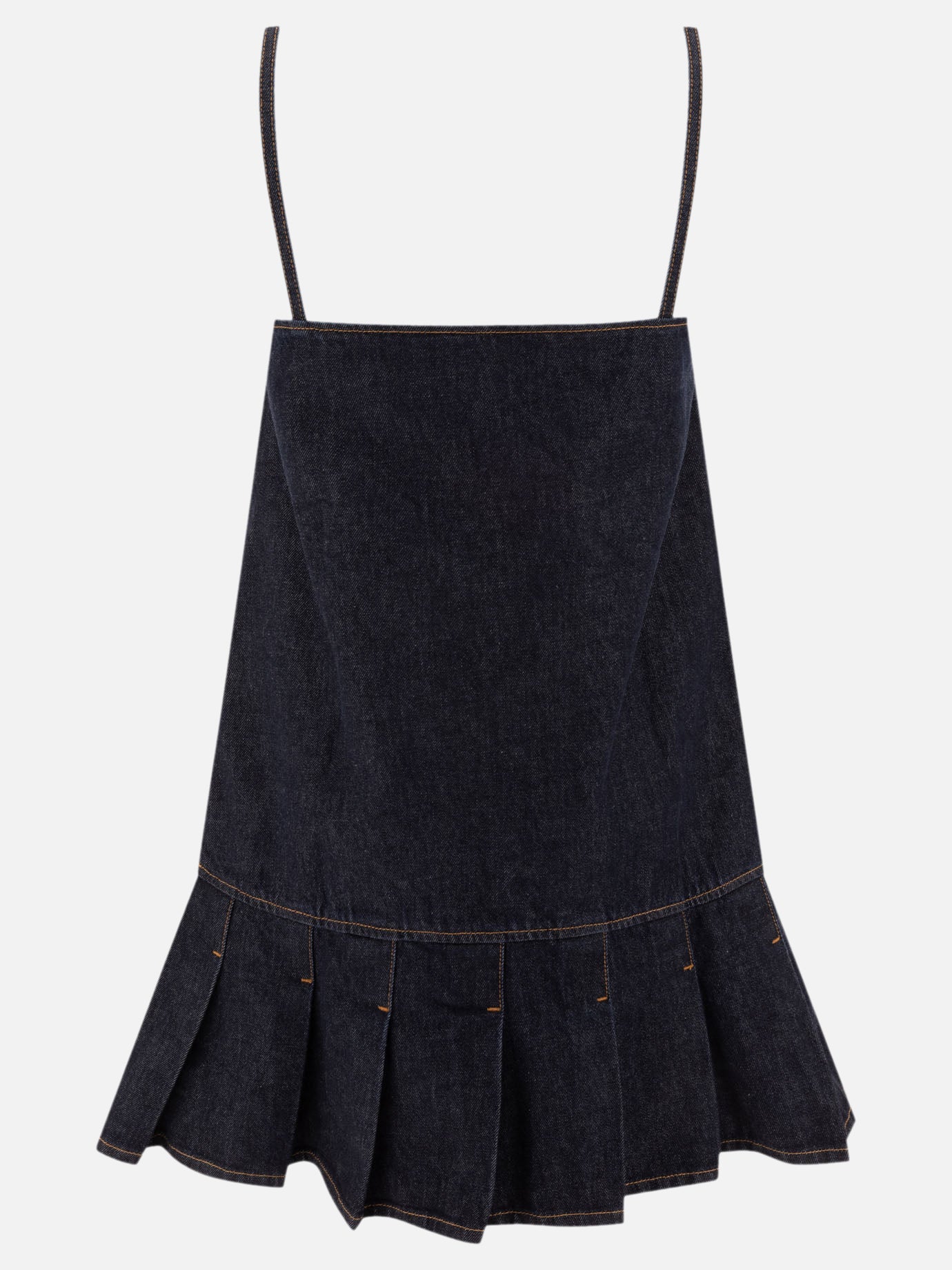 Ganni Denim mini dress with straps 14135960_34 Blue thumbnail_2