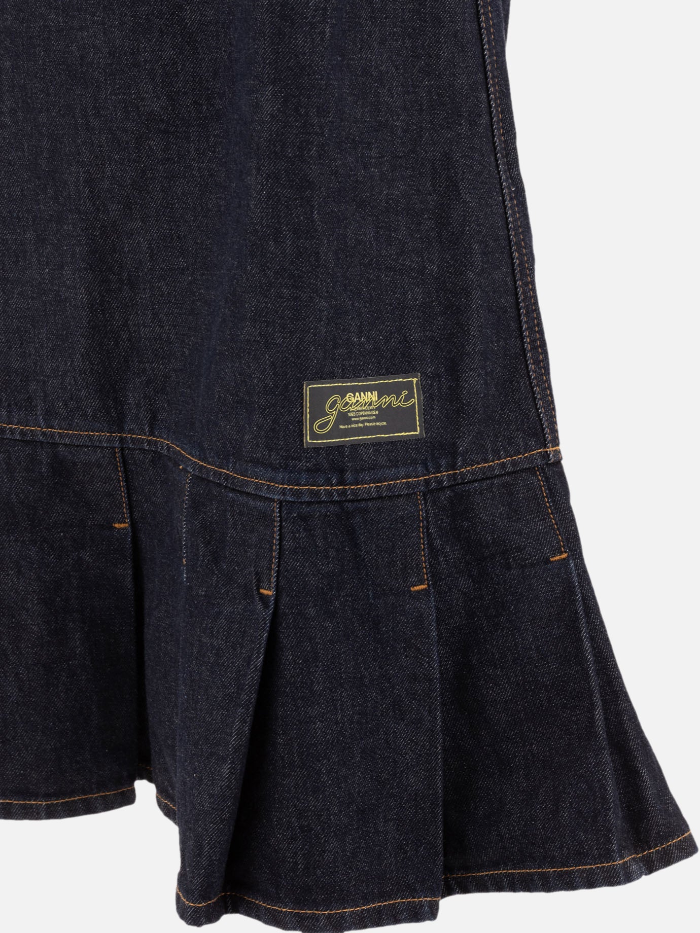 Ganni Denim mini dress with straps 14135960_34 Blue thumbnail_4