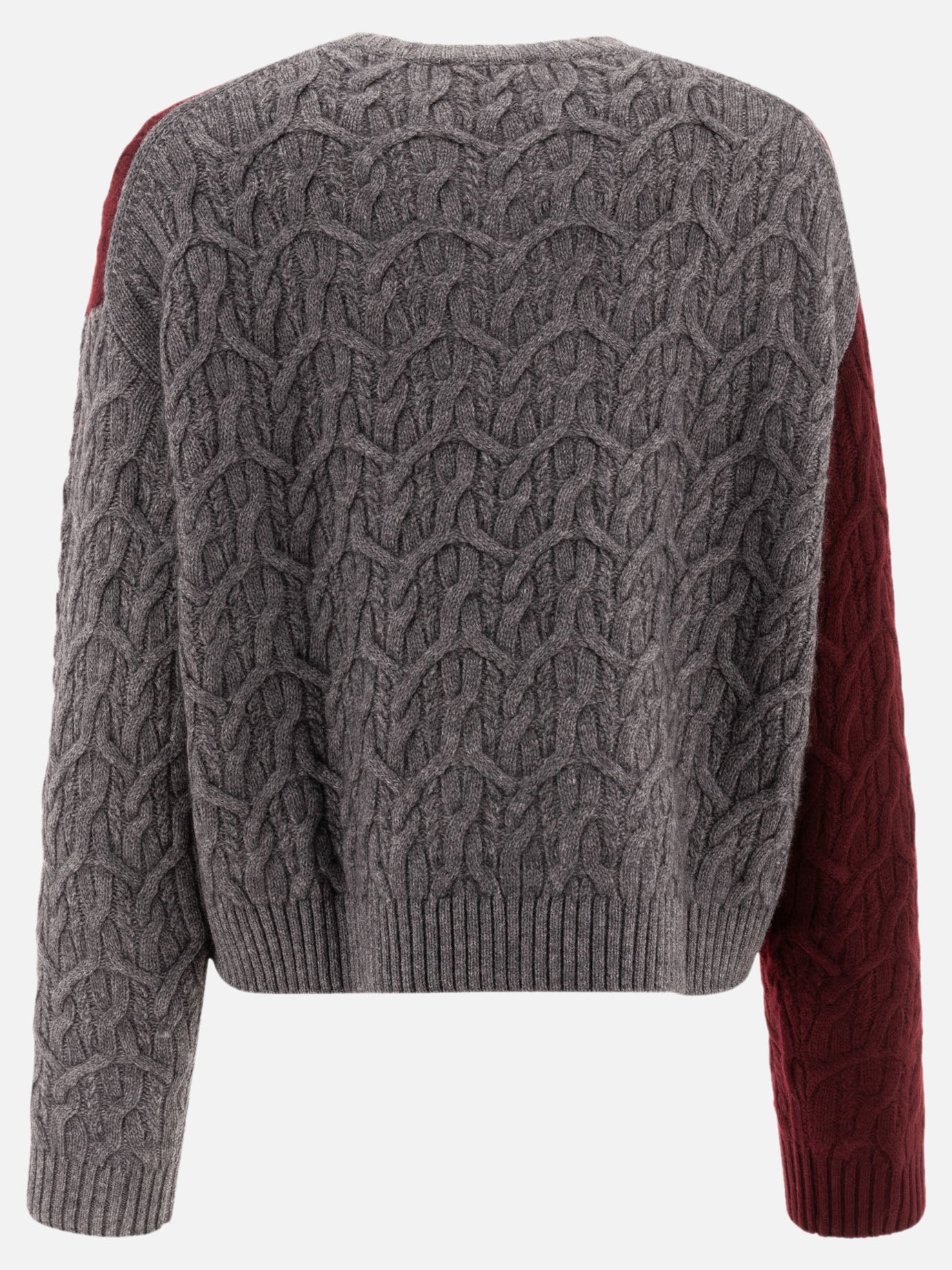 Ganni Bi-color crewneck sweater 15190232_S/M Bordeaux thumbnail_2