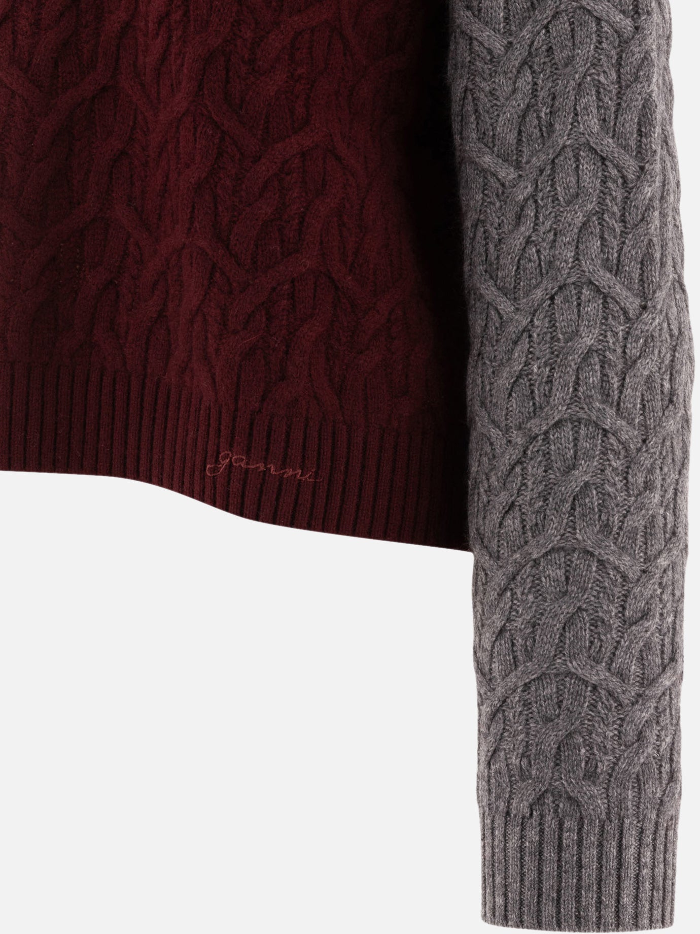 Ganni Bi-color crewneck sweater 15190232_S/M Bordeaux thumbnail_4