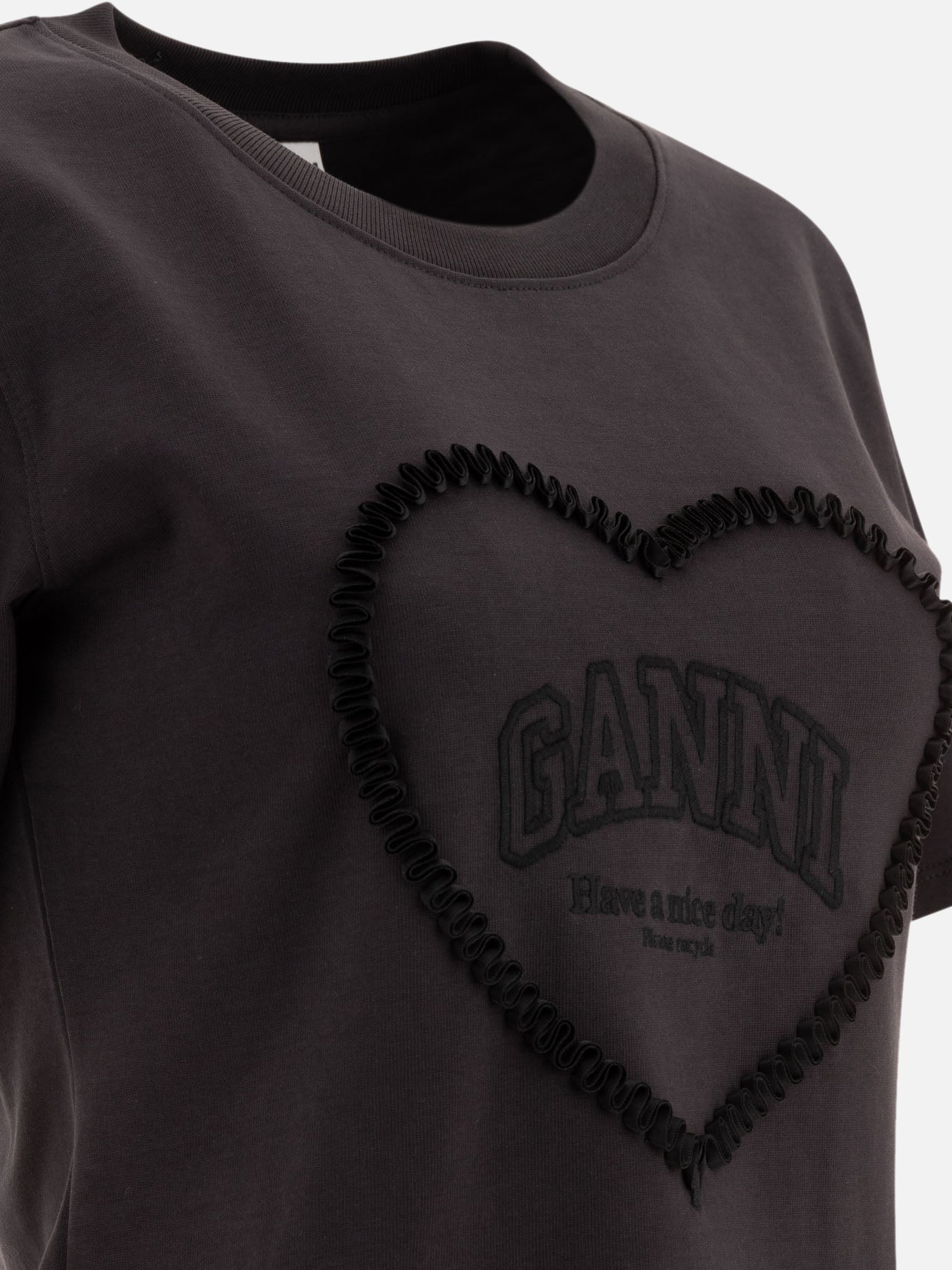 Ganni Cotton t-shirt with logo 10826693_XS Black thumbnail_4