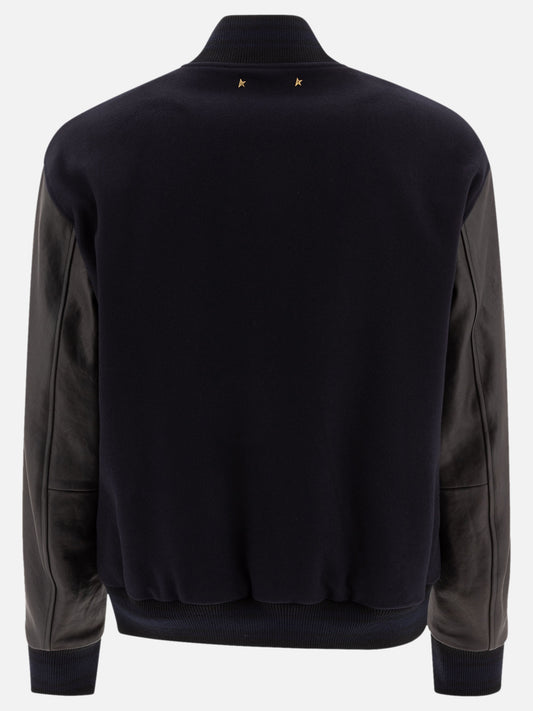 Golden Goose Wool and leather bomber jacket 18116440_48 Blue 2