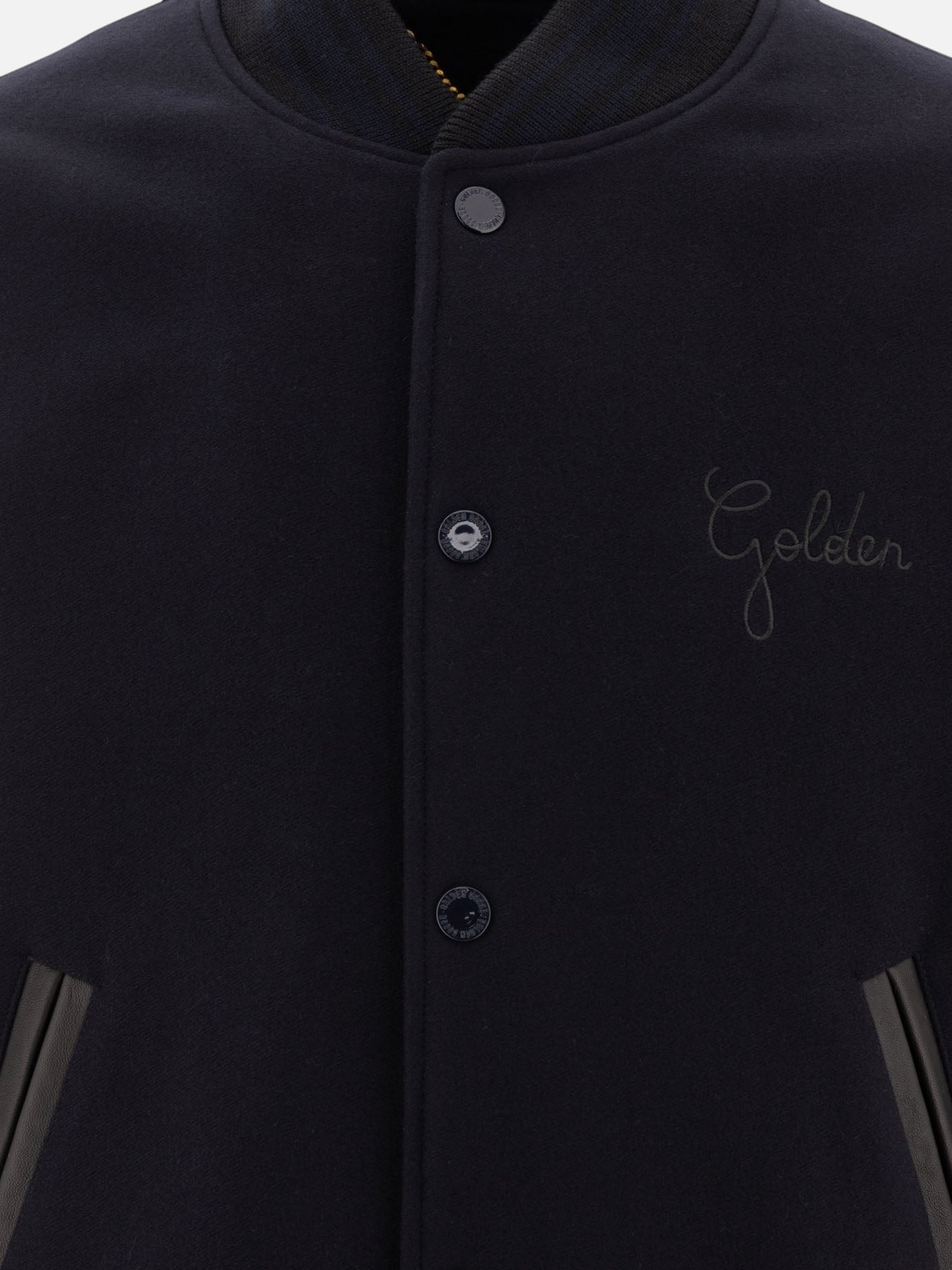 Golden Goose Wool and leather bomber jacket Blue