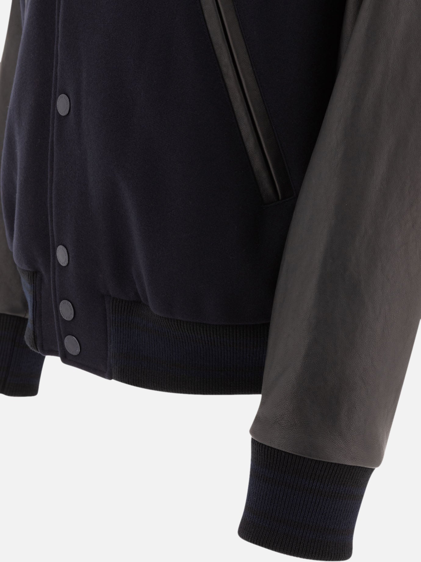 Golden Goose Wool and leather bomber jacket Blue