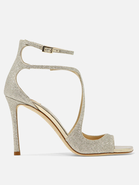 Heeled sandals 100% leather - 100% leather  Grey - Jimmy Choo Women | PDP | VIETTI Online Store 
