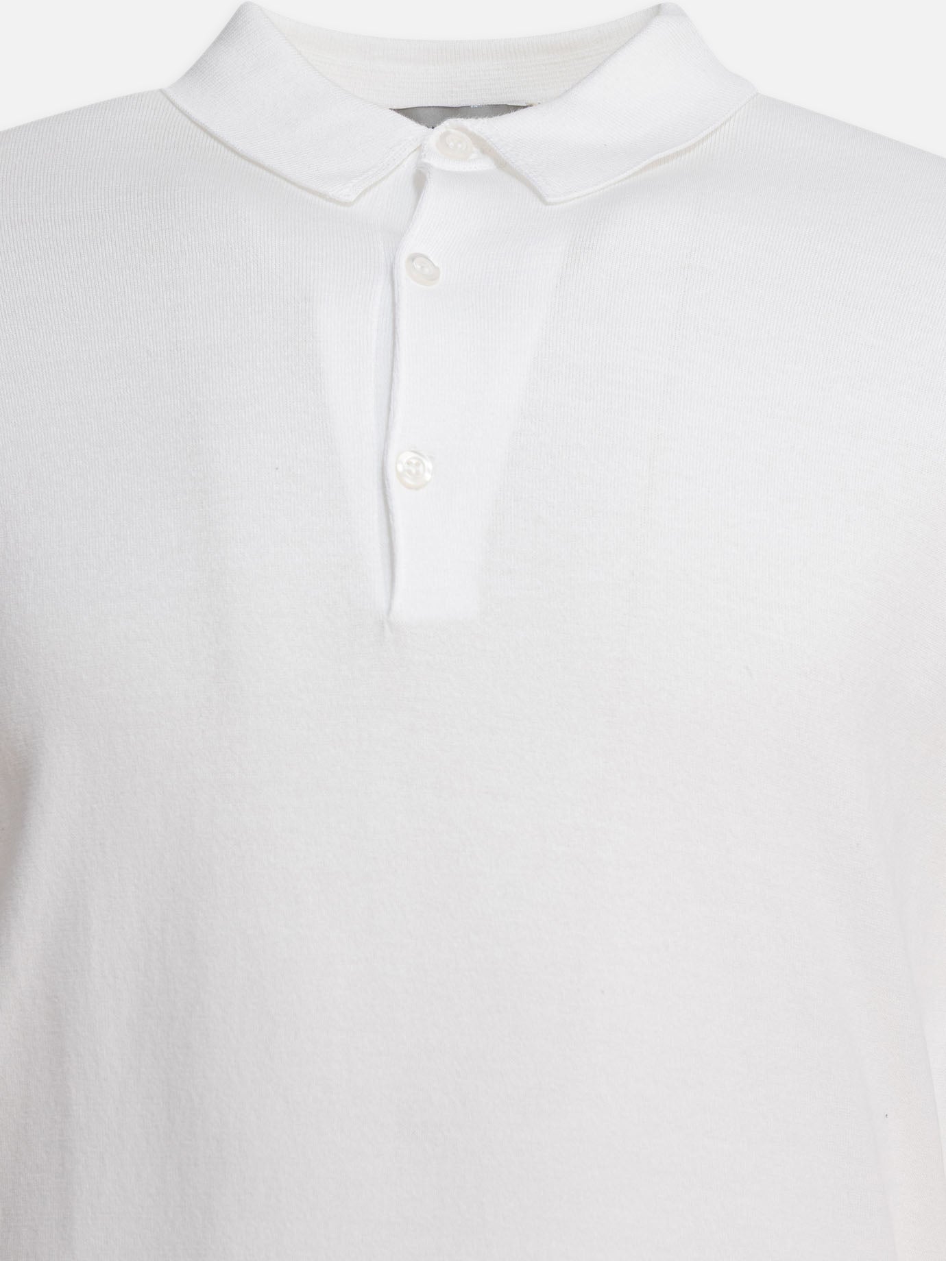 Polo shirts with buttons Solid colour  White - John Smedley Men | PDP | VIETTI Online Store | thumbnail_3