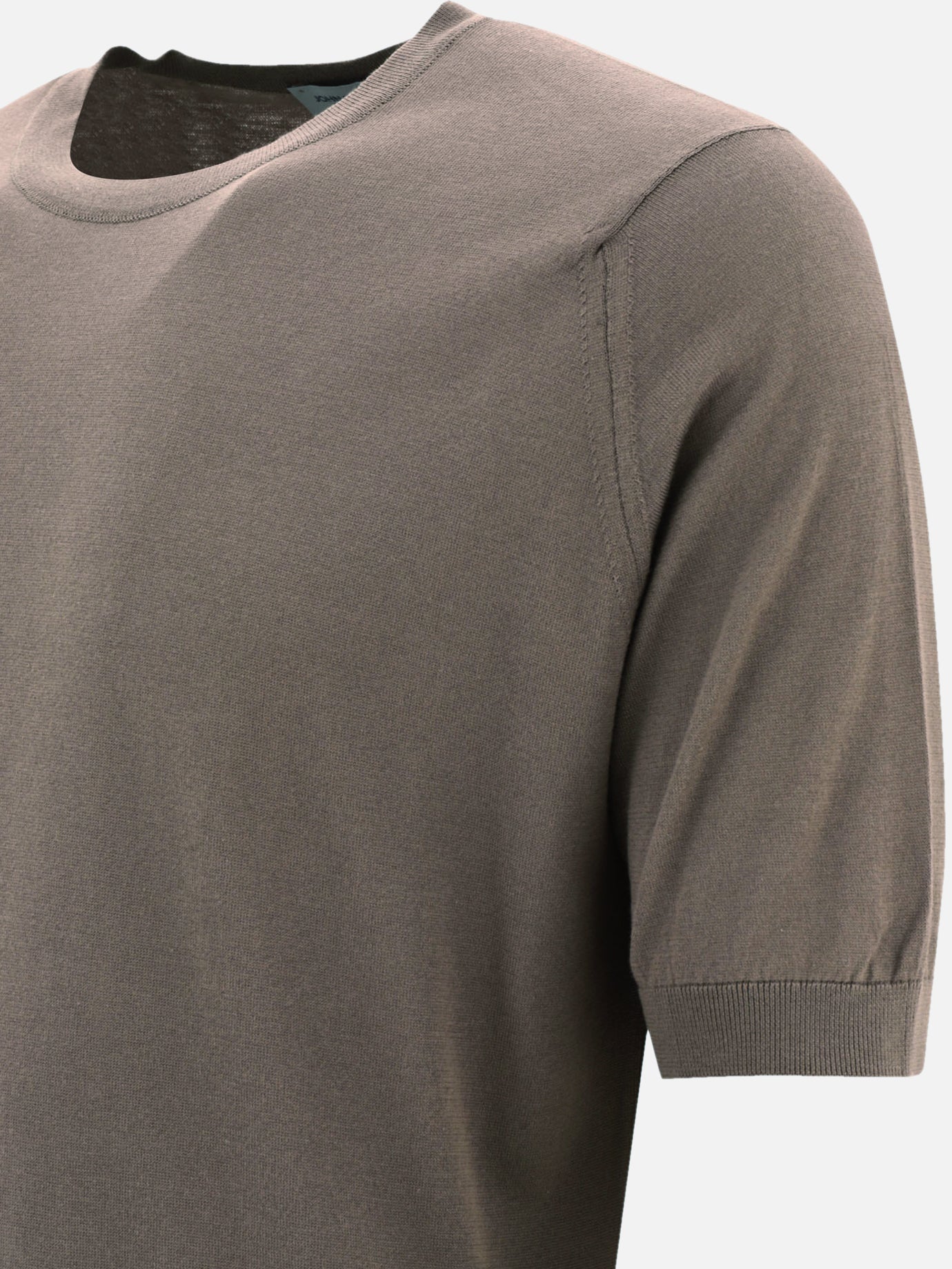 Crewneck t-shirts Solid colour  Beige - John Smedley Men | PDP | VIETTI Online Store | thumbnail_4