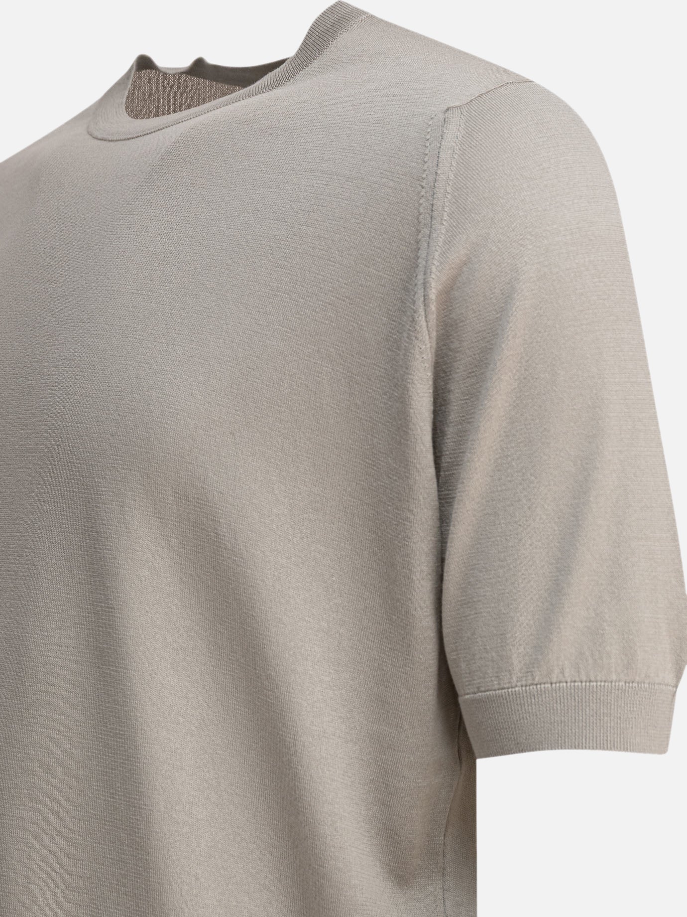 Crewneck t-shirts Solid colour  Grey - John Smedley Men | PDP | VIETTI Online Store | thumbnail_4