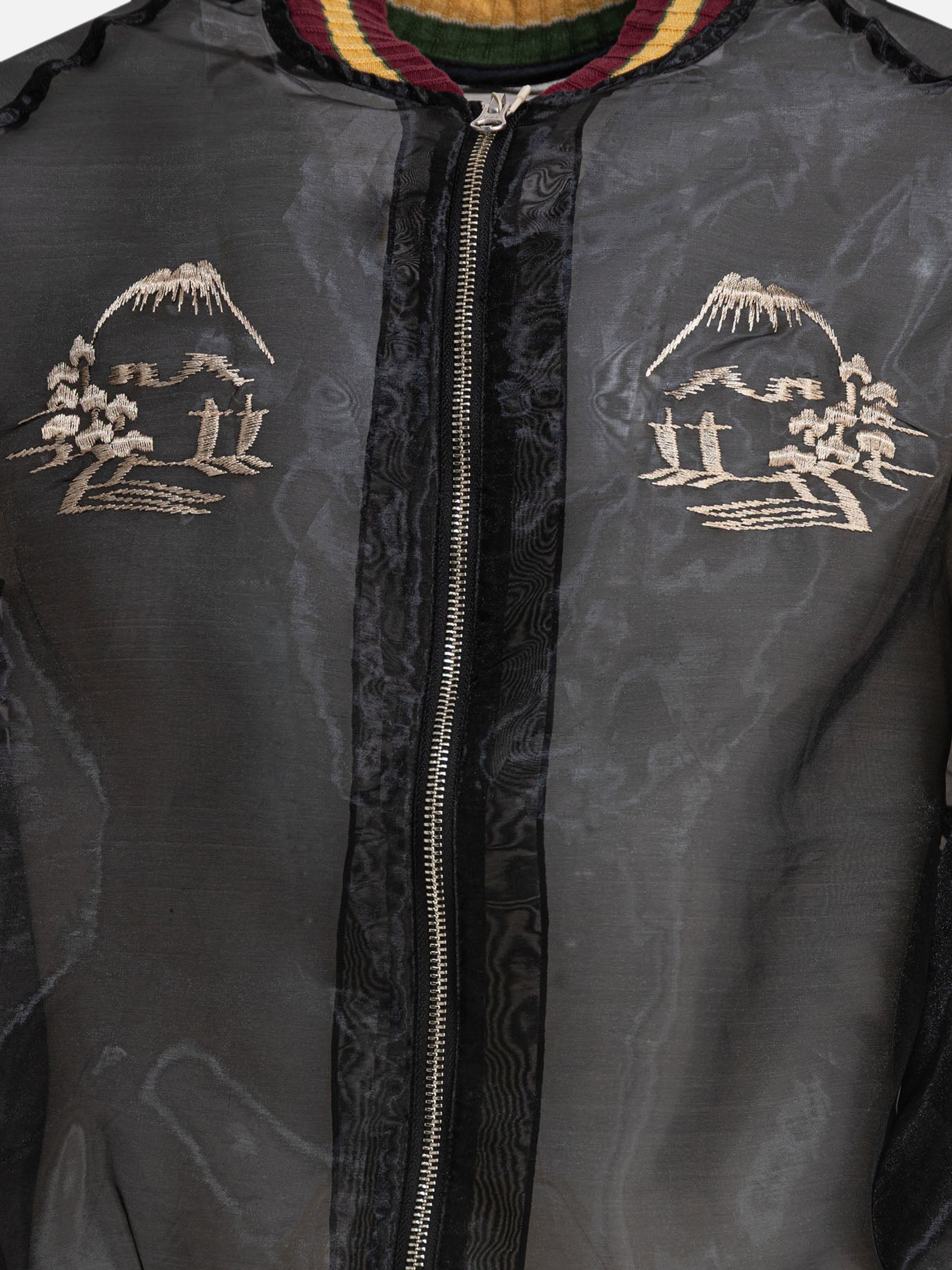 KAPITAL Bomber jacket &quot;Sheer Pearl Mosquito Guard&quot; 10689011_3 Black thumbnail_3