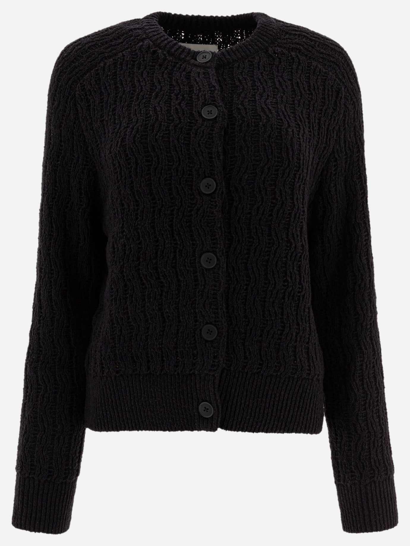 Cardigans Textured knit  Black - Loulou Studio Women | PDP | VIETTI Online Store | thumbnail