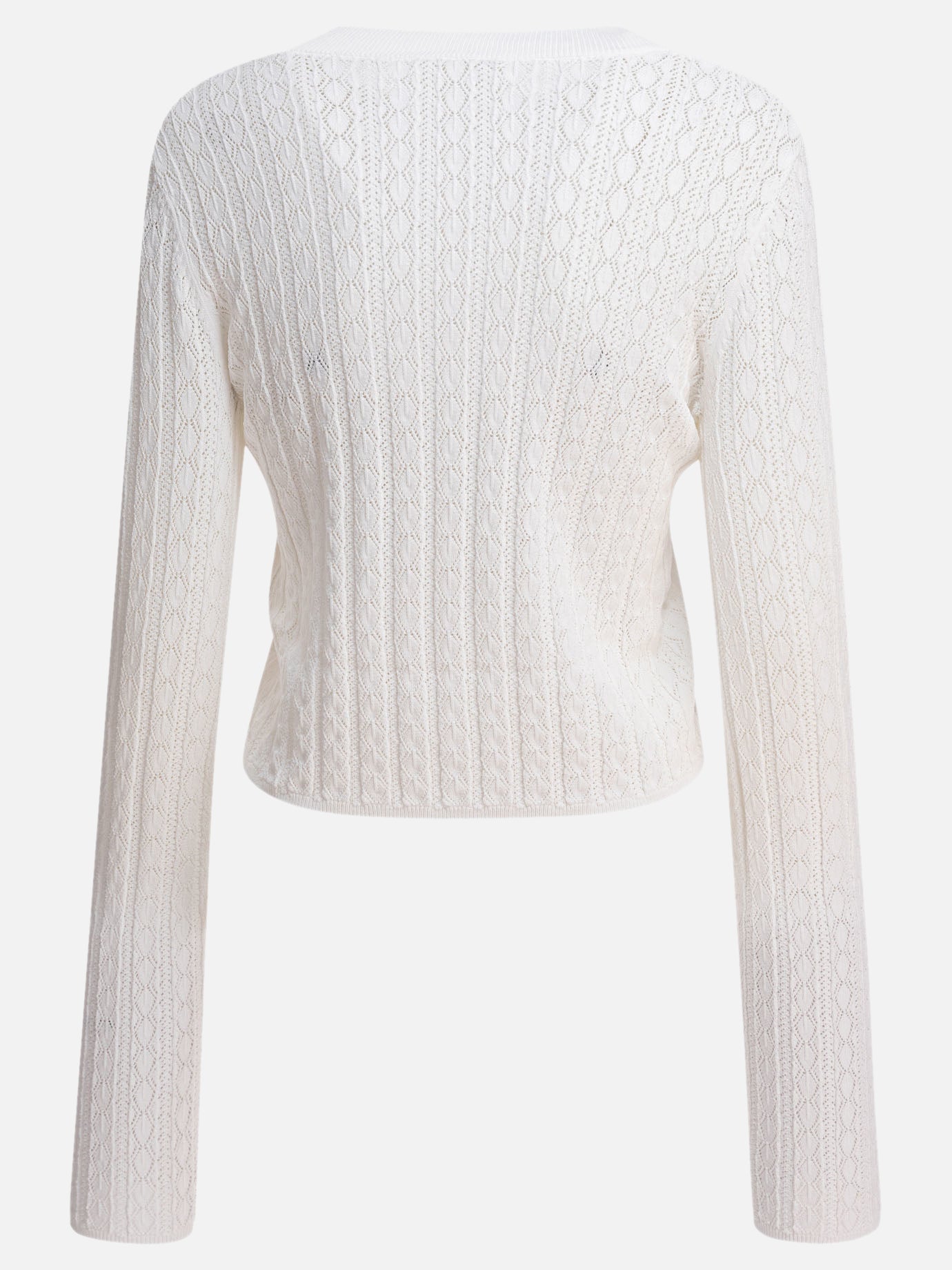Crewneck sweaters Textured knit  White - Loulou Studio Women | PDP | VIETTI Online Store | Zoom-Modal_2
