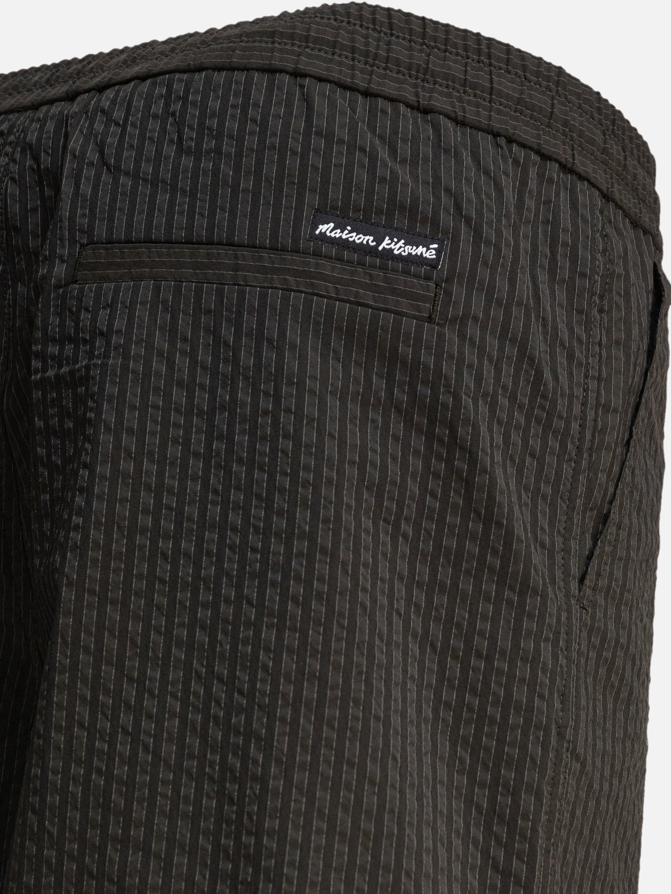 Drawstring shorts Striped  Green - Maison Kitsuné Men | PDP | VIETTI Online Store | Zoom-Modal_4
