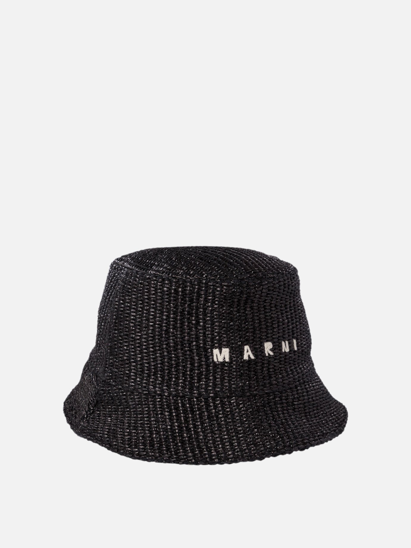 Marni Raffia bucket hat with logo embroidery 19610999_M Black thumbnail_2