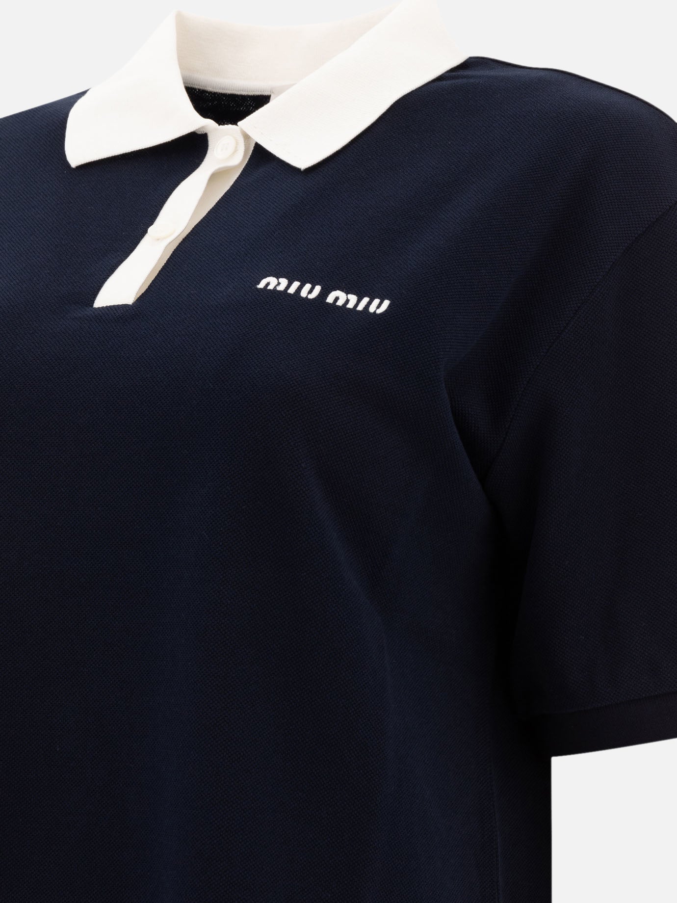 Polo shirts with buttons Logo  Blue - Miu Miu Women | PDP | VIETTI Online Store | thumbnail_4