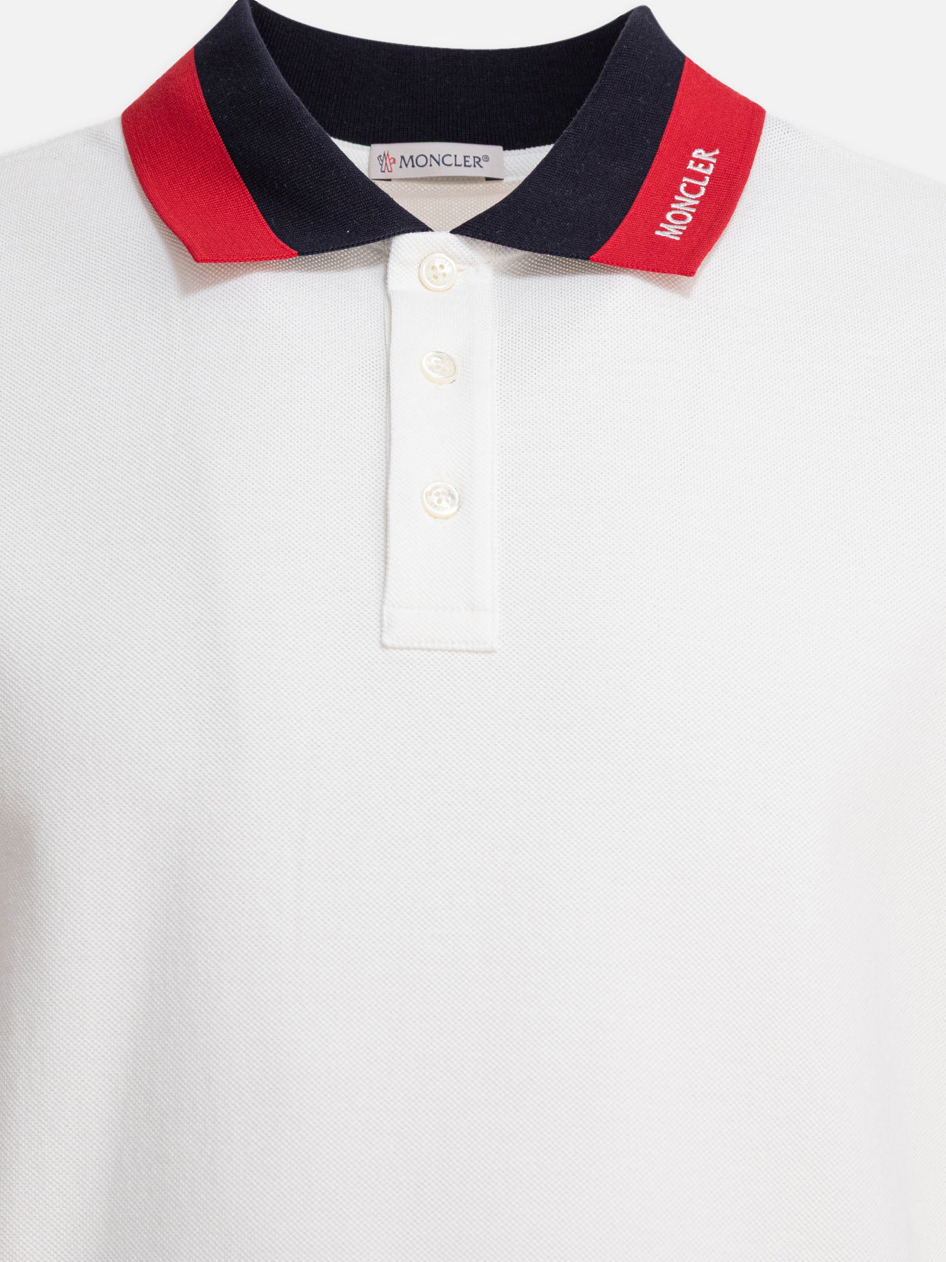 Moncler Cotton pique polo shirt White