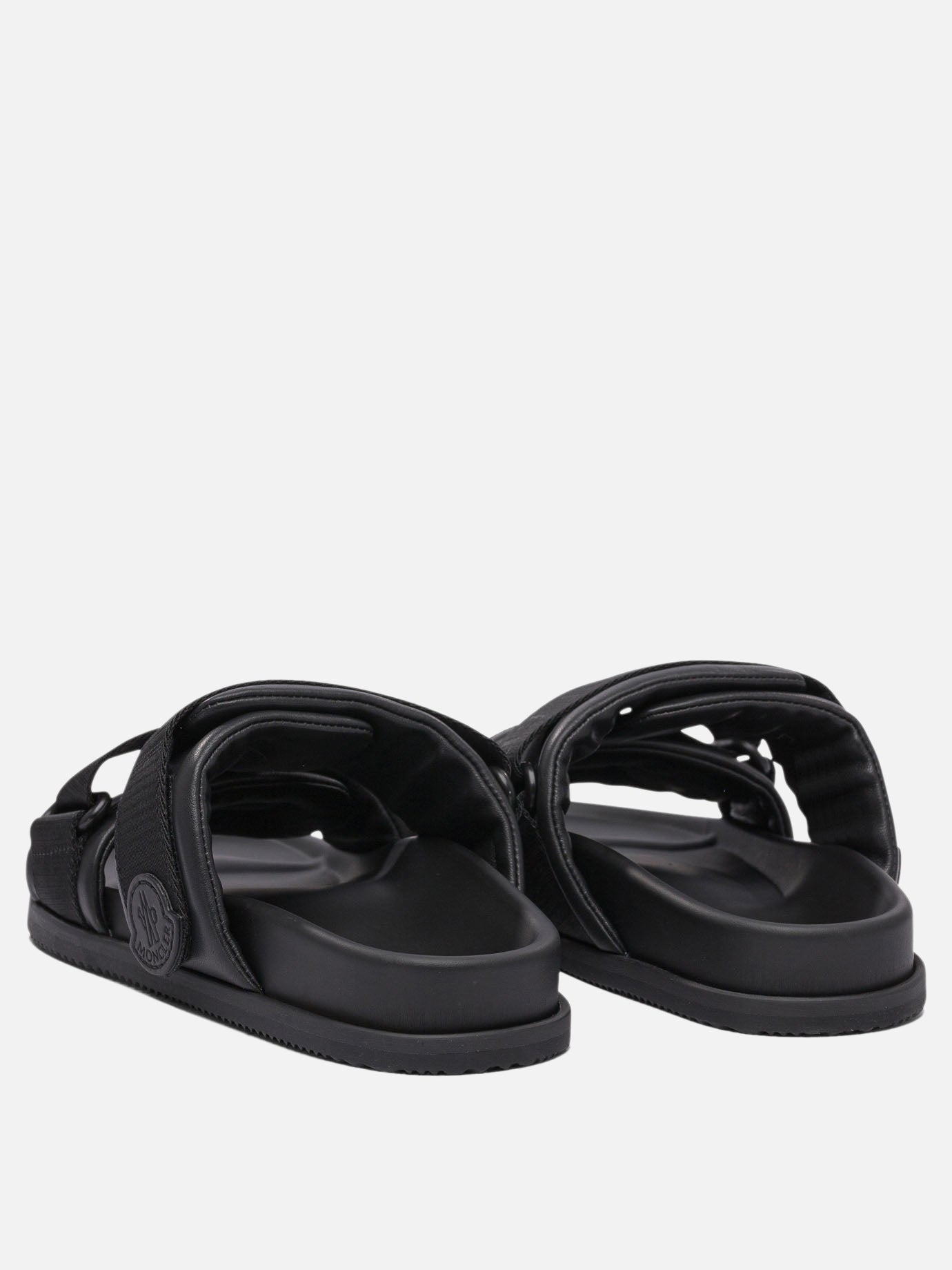 Flat sandals 100% leather - 100% elastodiene  Black - Moncler Women | PDP | VIETTI Online Store | thumbnail_4