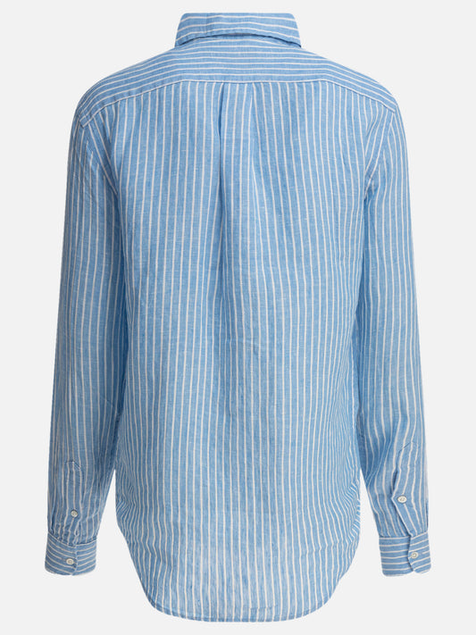 Polo Ralph Lauren Classic-fit striped linen shirt 13940933_XS Light blue 2