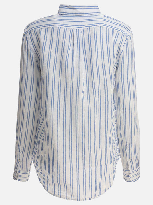 Polo Ralph Lauren Classic-fit striped linen shirt 12523602_XS Light blue 2