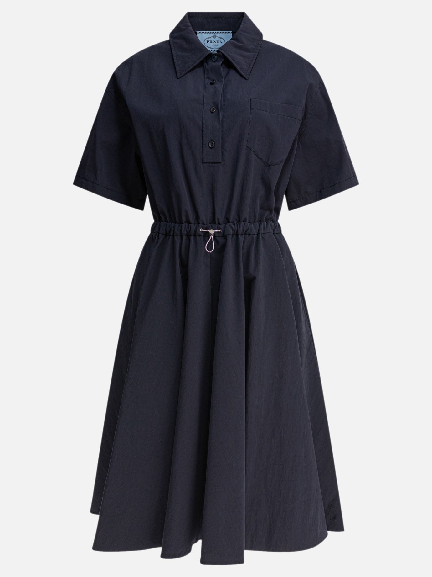 Prada Short sleeved dress in Pongé Tec 13774887_40 Blue thumbnail_1