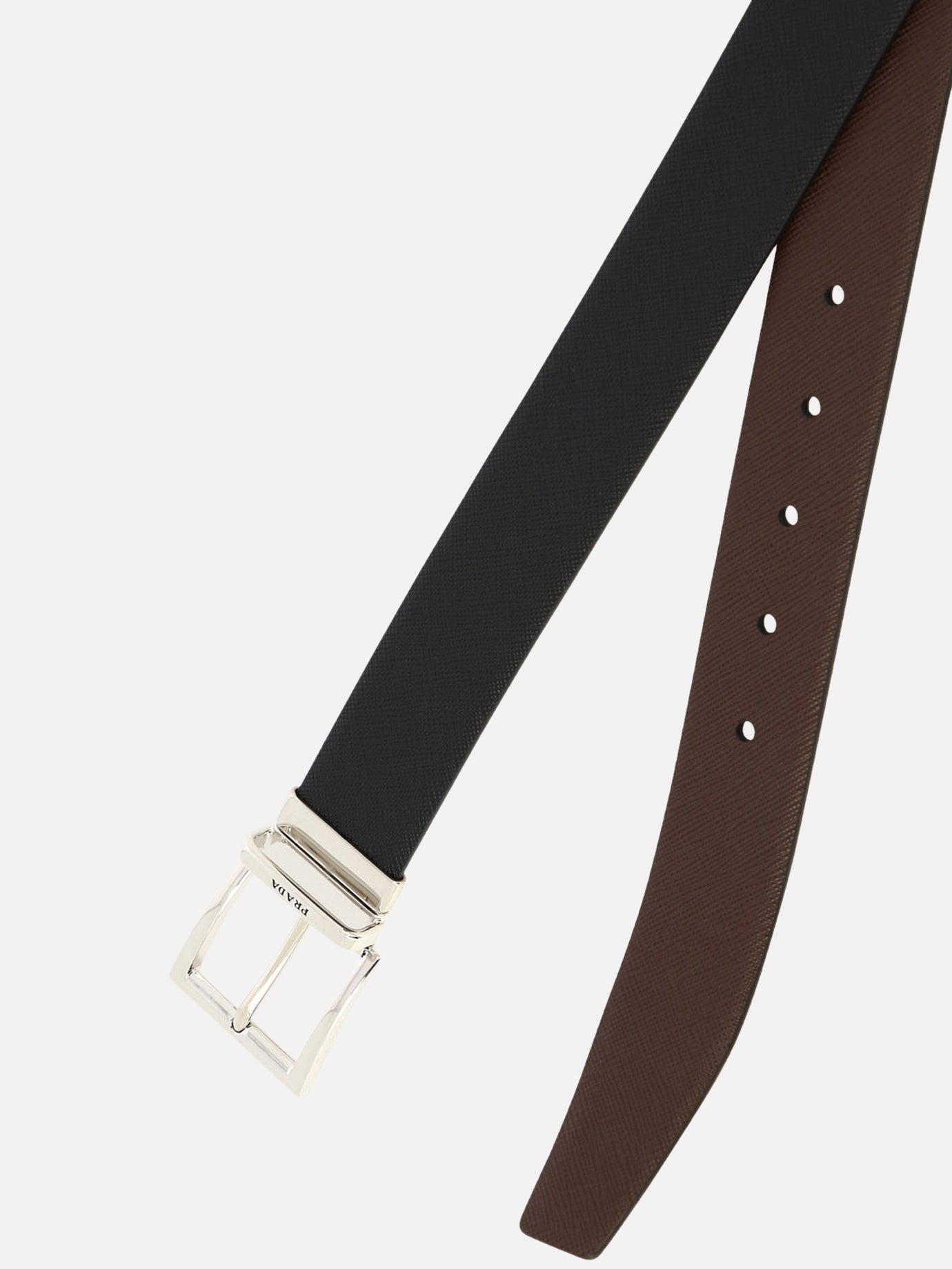 Reversible belt in Saffiano leather