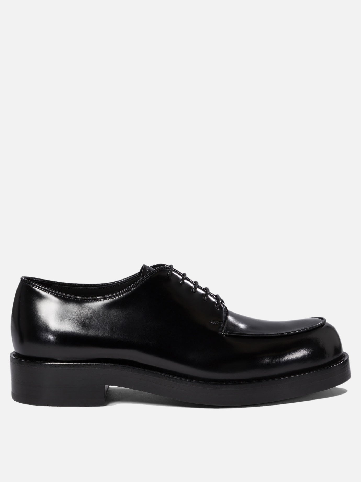 Prada Brushed leather lace-up shoes 18019448_6 Black thumbnail_1