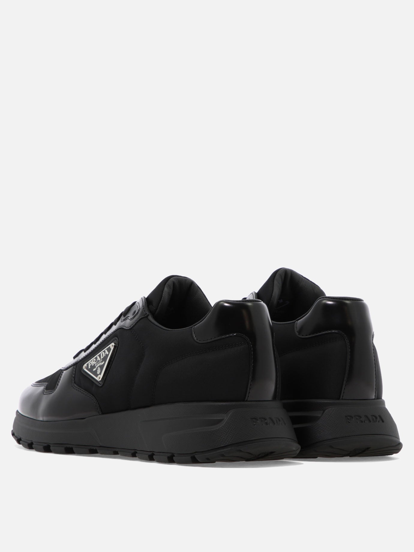 Prada "PRAX 01" leather and Re-Nylon sneakers Black