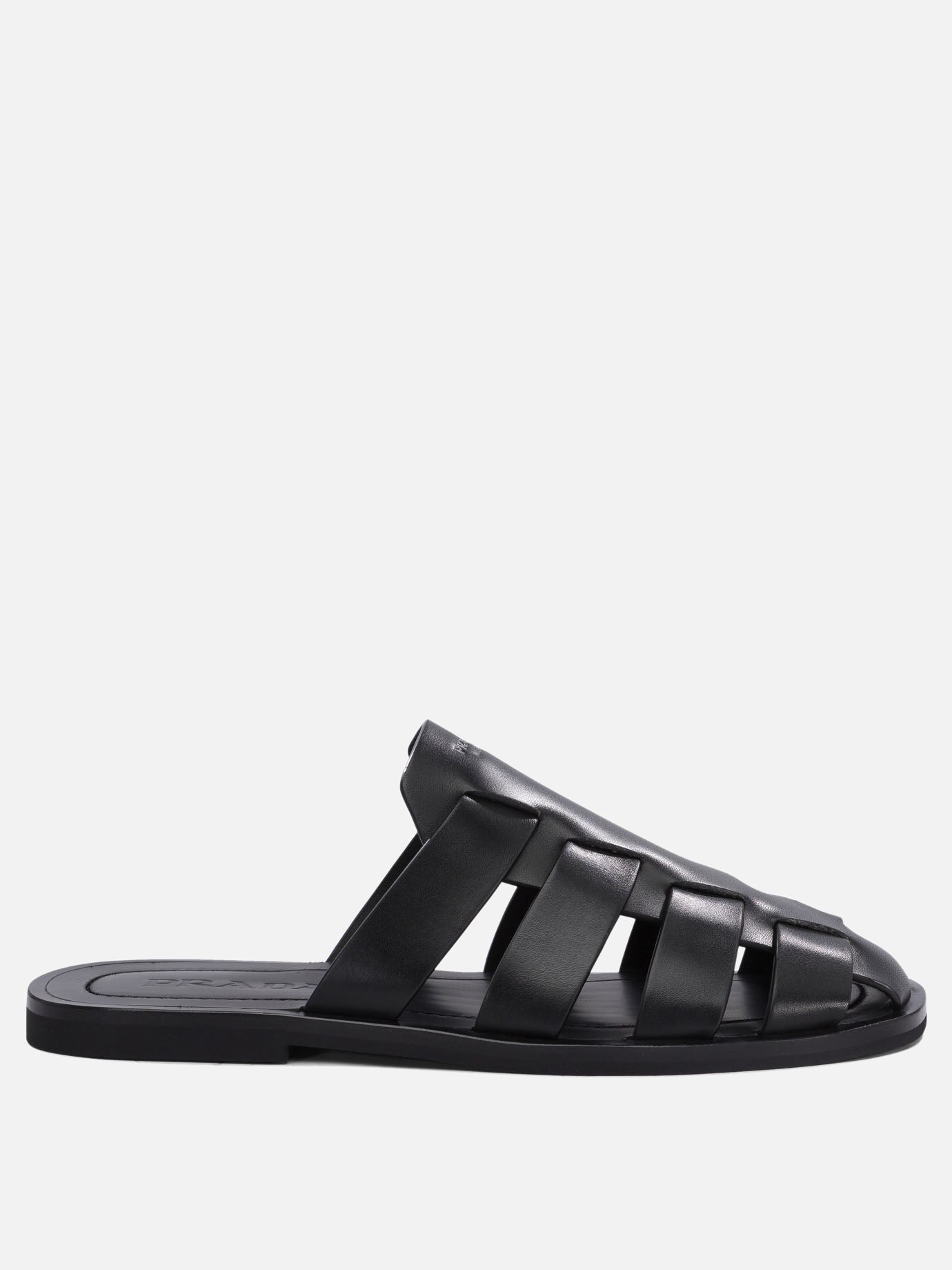 Prada Leather caged sabot 17078201_6 Black thumbnail_1