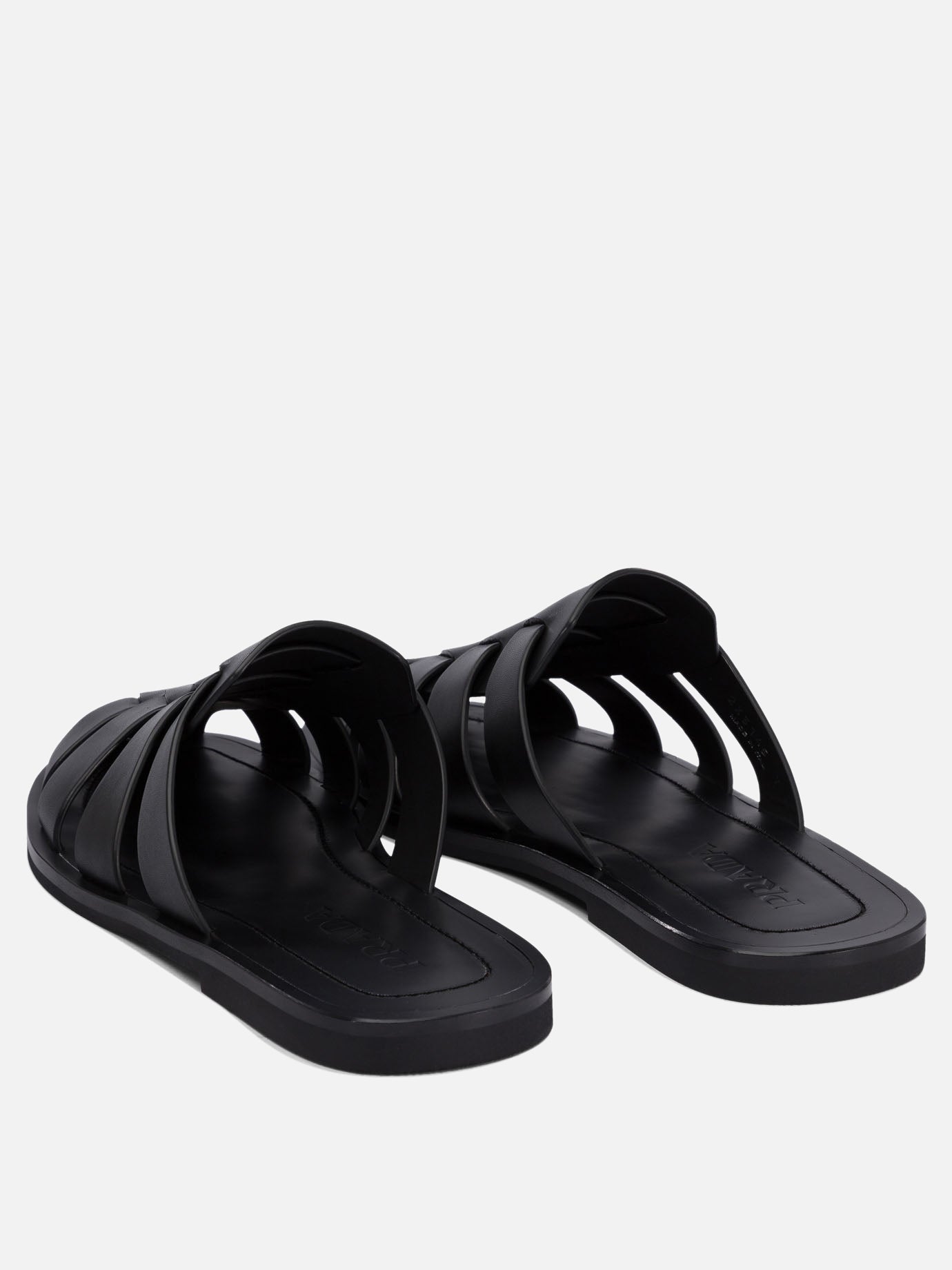 Prada Leather caged sabot 17078201_6 Black thumbnail_4