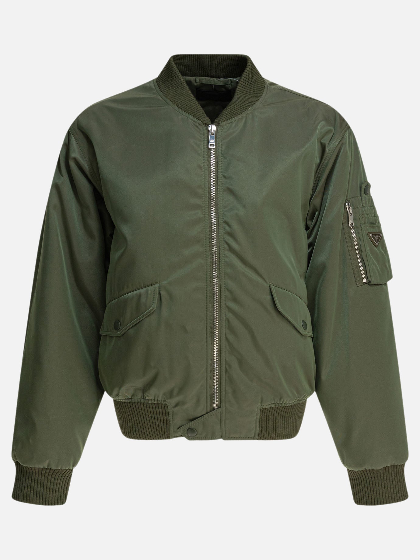 Bomber jackets Logo  Green - Prada Men | PDP | VIETTI Online Store | thumbnail