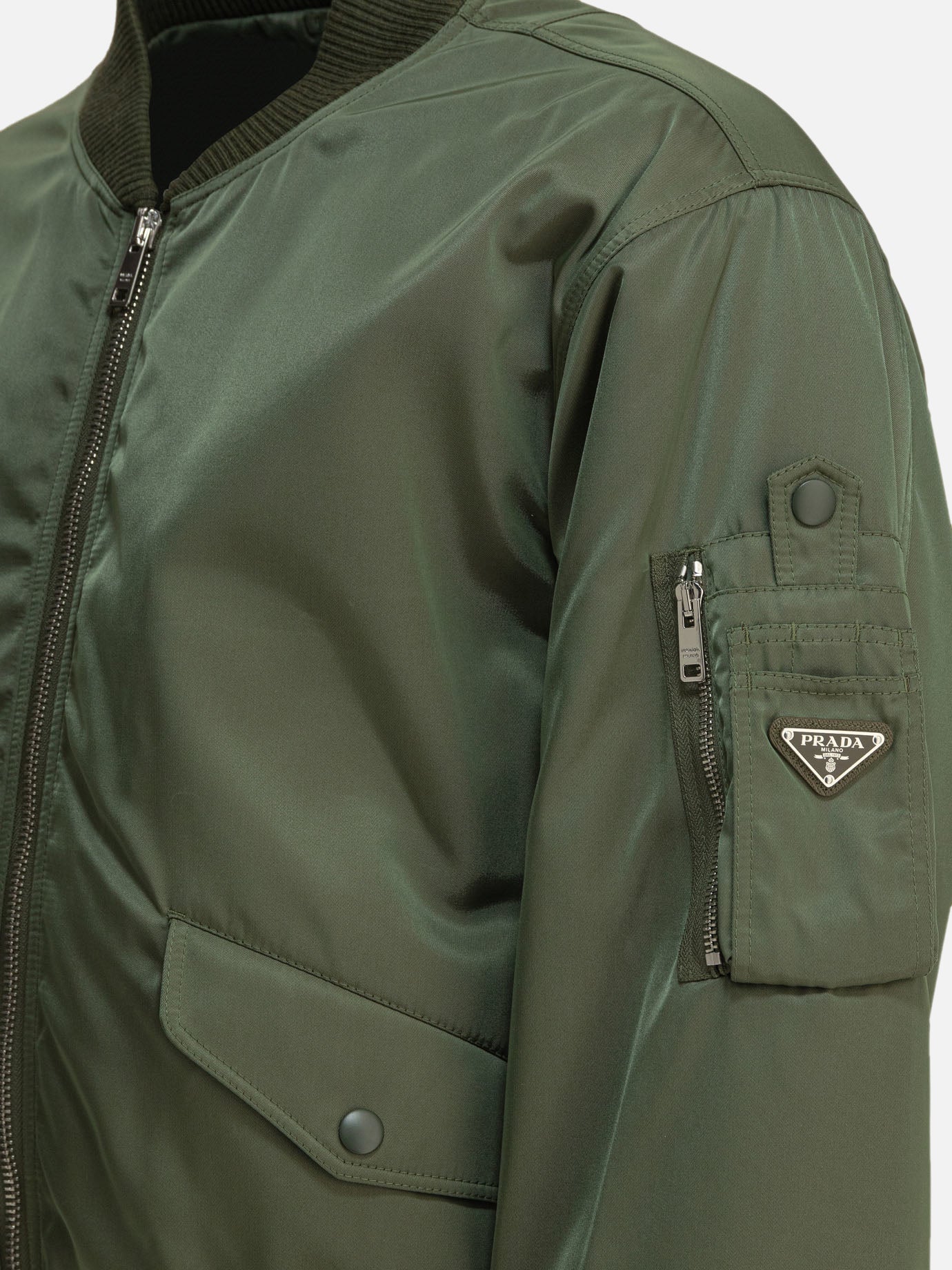 Bomber jackets Logo  Green - Prada Men | PDP | VIETTI Online Store | thumbnail_4