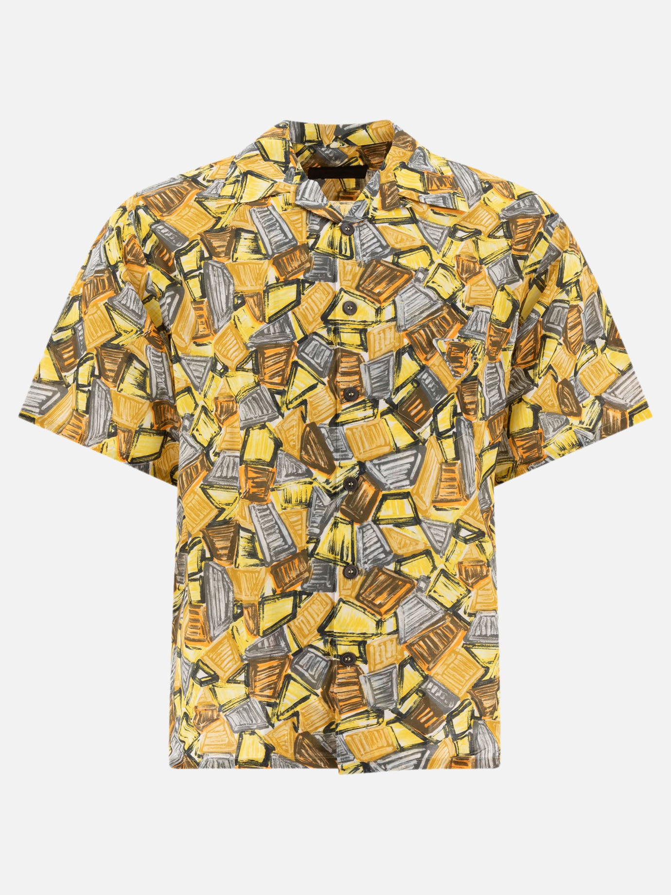 Prada Short-sleeved cotton shirt 14807366_S Yellow thumbnail_1
