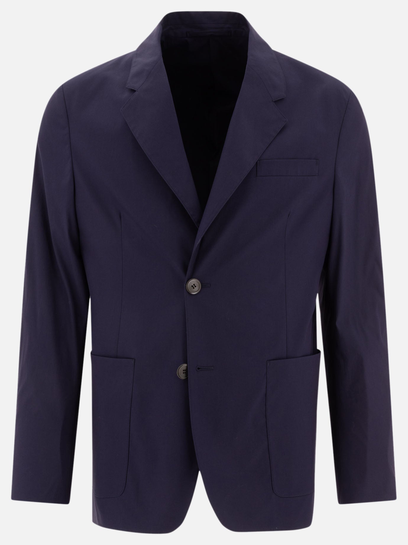 Single-breasted cotton blend blazer