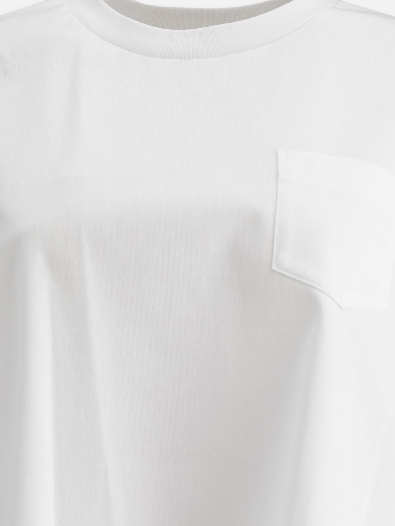 Sacai Cotton jersey and nylon twill T-shirt 19649063_2 White thumbnail_3