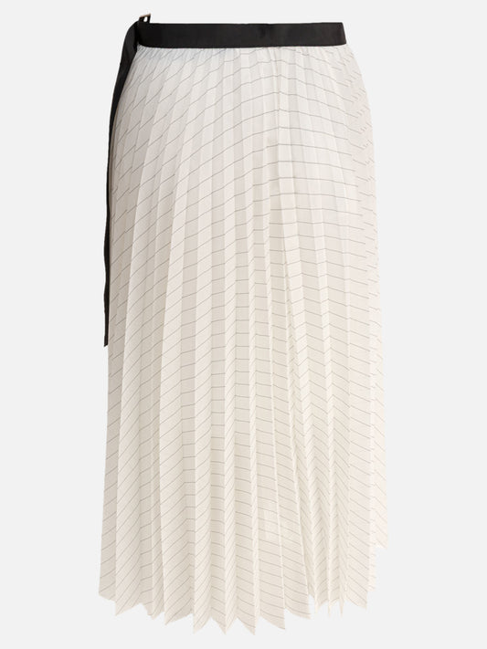 Sacai Pleated skirt 18048640_2 White 2