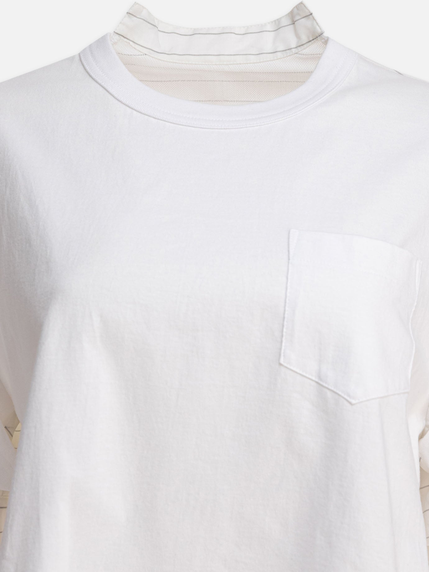 Sacai Spun organza and cotton jersey t-shirt 12213542_2 White thumbnail_3