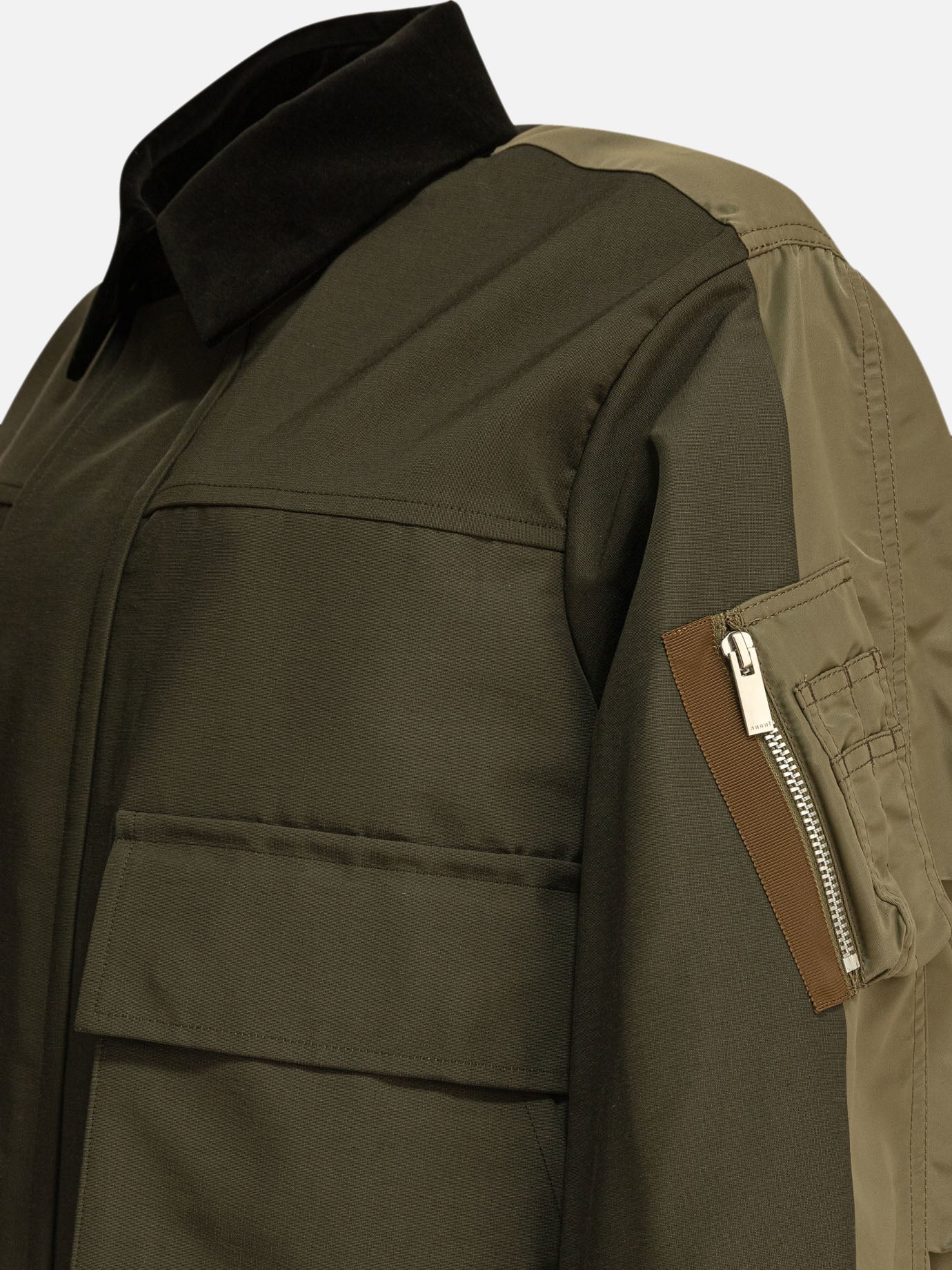 Sacai Crop jacket 10235450_2 Green thumbnail_4