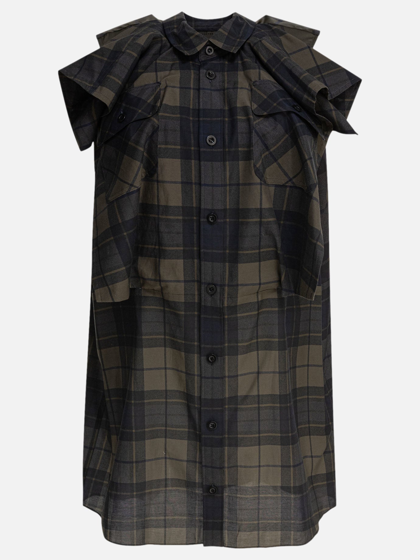 Mini dresses Plaid  Grey - Sacai Women | PDP | VIETTI Online Store | Zoom-Modal
