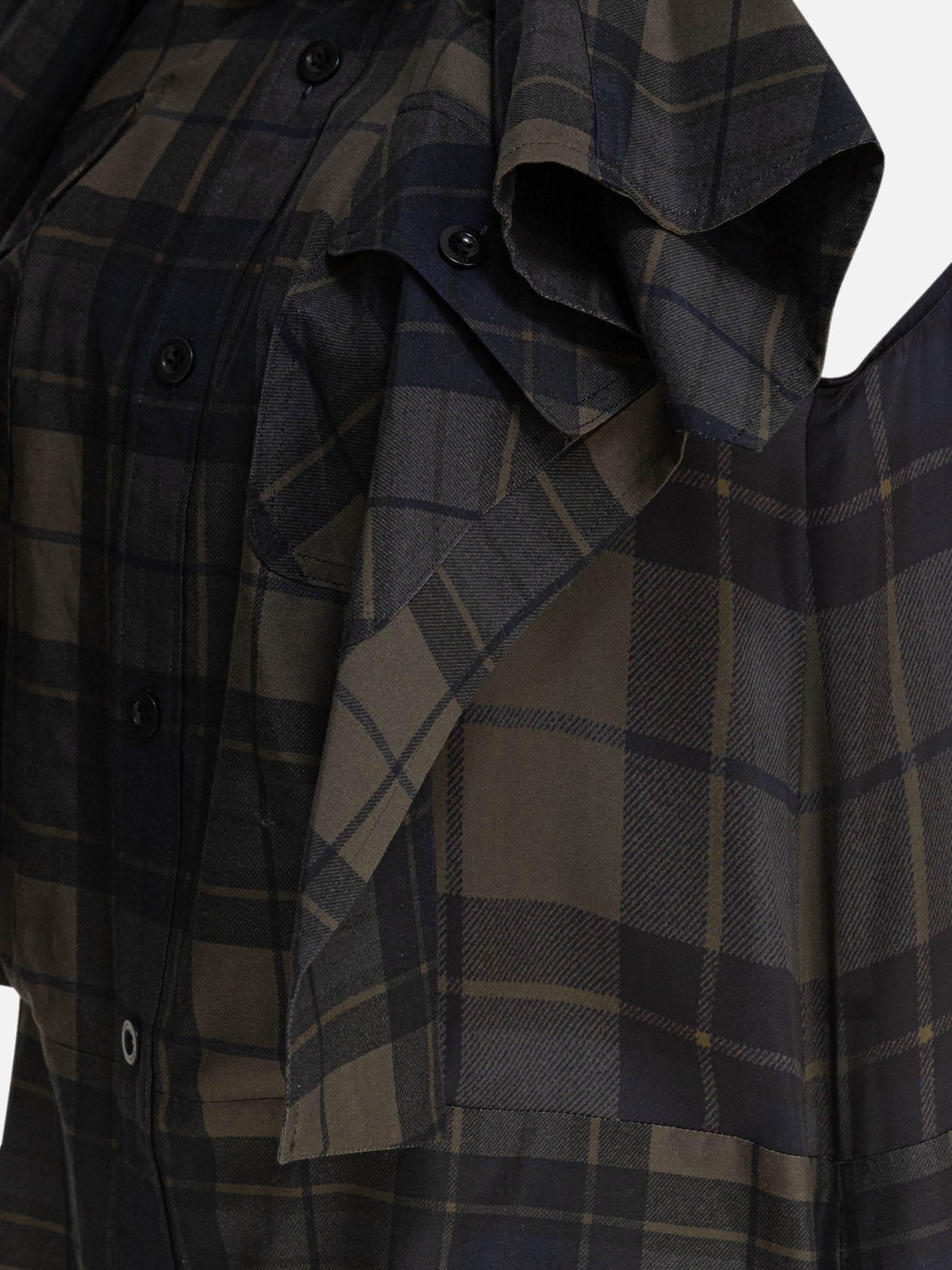 Mini dresses Plaid  Grey - Sacai Women | PDP | VIETTI Online Store | thumbnail_4